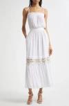 Ramy Brook Catalina Smocked Trim Maxi Sundress In White