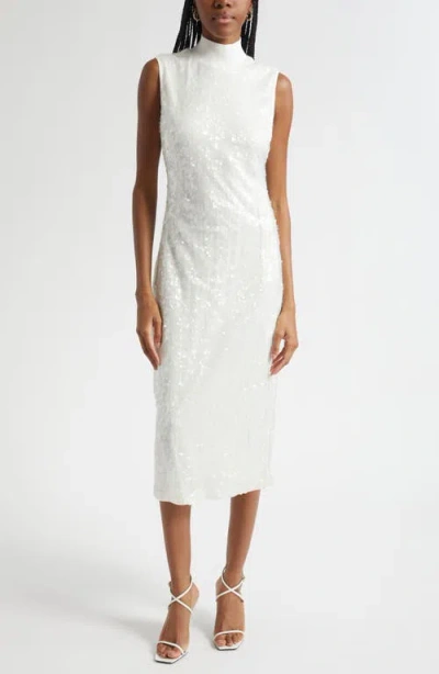 Ramy Brook Catherine Sequin Sleeveless Dress In White