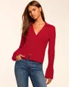 Ramy Brook Cathy Cashmere Cardigan Sweater In Red