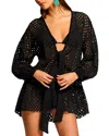 Ramy Brook Caya Eyelet-embroidered Sun Dress Coverup In Black