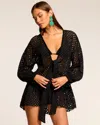 Ramy Brook Caya Eyelet-embroidered Sun Dress Coverup In Black
