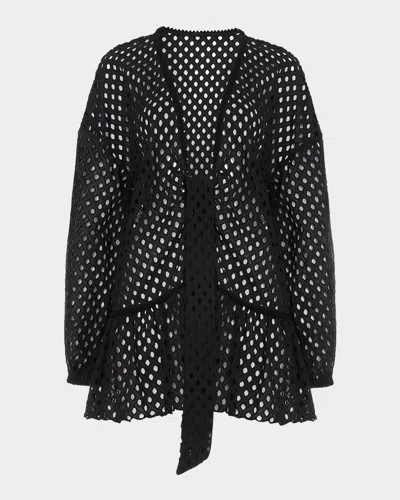 Ramy Brook Caya Eyelet-embroidered Sun Dress Coverup In Black