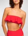 Ramy Brook Cecile Strapless Ruffle Bikini Top In Flame