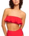 Ramy Brook Cecile Strapless Ruffle Bikini Top In Flame