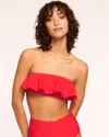 Ramy Brook Cecile Strapless Ruffle Bikini Top In Flame