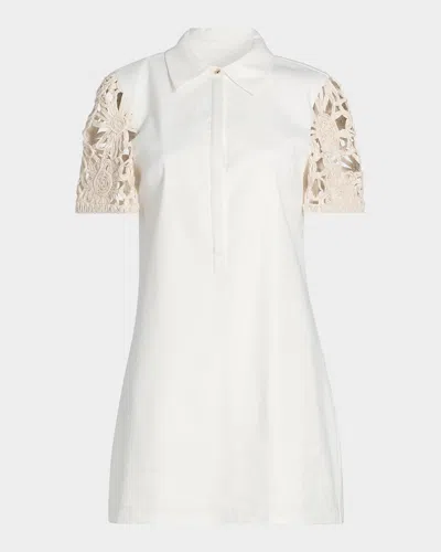 Ramy Brook Celine Linen-blend Mini Shirtdress In White