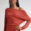 Ramy Brook Chance Off Shoulder Sweater In Orange In Orange
