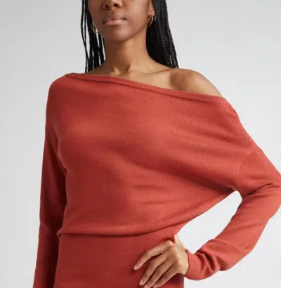 Ramy Brook Chance Off Shoulder Sweater In Orange