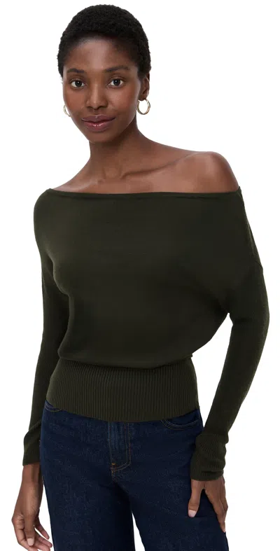 Ramy Brook Chance Sweater Deep Olive In Green