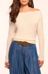 Ramy Brook Chance Wool Off-the-shoulder Sweater In Brown