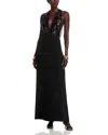 Ramy Brook Chantal Sequined Plunging Cutout Gown In Black