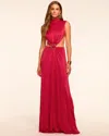 Ramy Brook Charles Jersey Cut Out Open Back Maxi Dress In Red