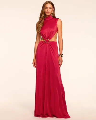 Ramy Brook Charles Jersey Cut Out Open Back Maxi Dress In Red