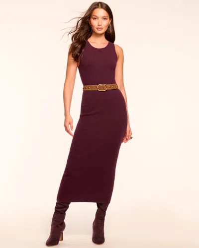Ramy Brook Charlotte Cashmere Midi Dress In Burgundy