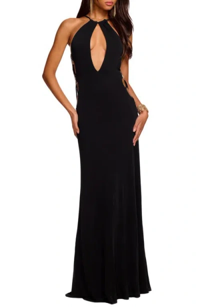 Ramy Brook Charlotte Cutout Detail Body-con Gown In Black