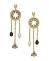 Ramy Brook Charm Jewelry Amandine Stone, Pave & Freshwater Pearl Drop Earrings In Gold