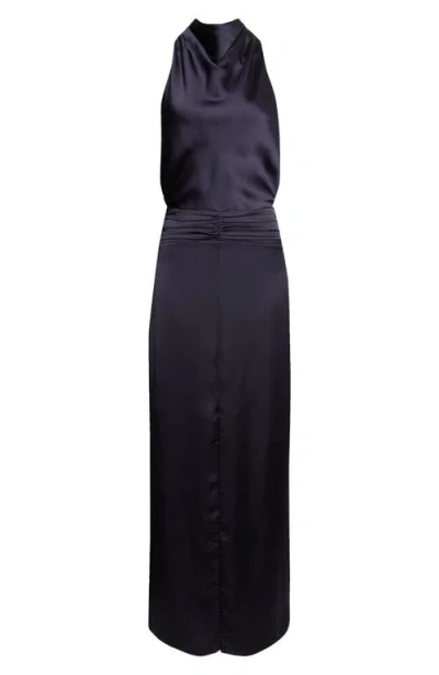 Ramy Brook Charmayne Sleeveless Satin Gown In Blue