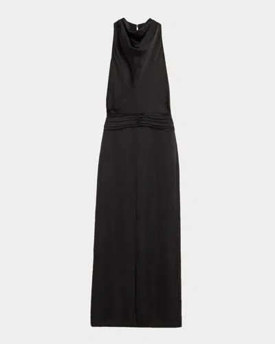 Ramy Brook Charmayne Sleeveless Slit Cowl Gown In Black