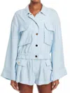 Ramy Brook Chelsea Snap Front Jacket In Crystal Blue In Blue
