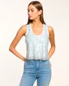 Ramy Brook Chelsey Sequin Scoop Neck Tank Top In Black Sequin