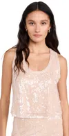 RAMY BROOK CHELSEY TOP NUDE SEQUIN