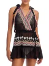 RAMY BROOK CHERI WOMENS EMBELLISHED TASSELS COVER-UP