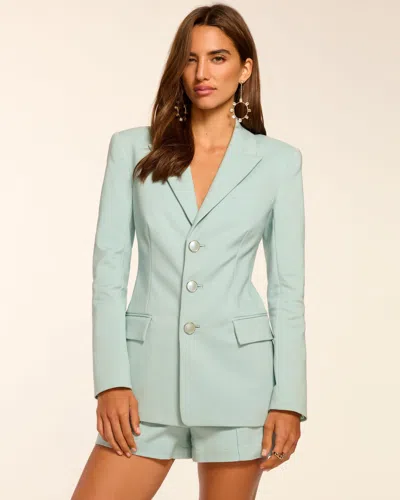Ramy Brook Cherie Stretch Cotton Blazer In Green
