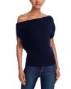 Ramy Brook Chet Wool Off Shoulder Sweater In Blue