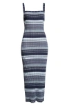 Ramy Brook Cheval Stripe Sweater Dress In Navy Stripe