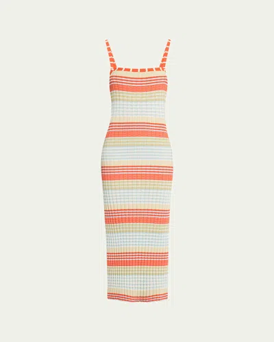 RAMY BROOK CHEVAL STRIPED MIDI DRESS