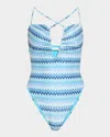 Ramy Brook Chevron Bianka One-piece Swimsuit
