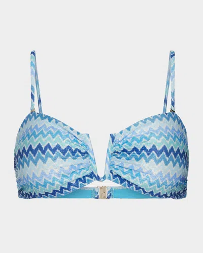 Ramy Brook Chevron Jaedyn Bandeau Bikini Top
