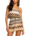 Ramy Brook Chevron Lauryn Cover-up Minidress In Neutral Chevron