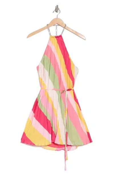 Ramy Brook Chloe Halter Chain Minidress In Multi