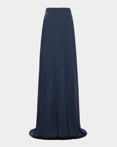 Ramy Brook Chris Satin Maxi Skirt In Blue