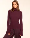 Ramy Brook Christina Cashmere Turtleneck Sweater In Burgundy
