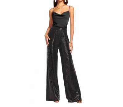 Ramy Brook Christine Sequin Wide-leg Pants In Black