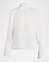 Ramy Brook Christy Ruffle-cuff Blouse In White