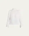 Ramy Brook Christy Ruffle-cuff Blouse In White