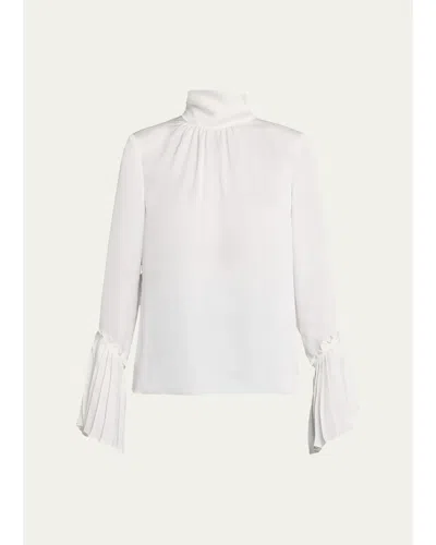 Ramy Brook Christy Ruffle-cuff Blouse In Animal Print