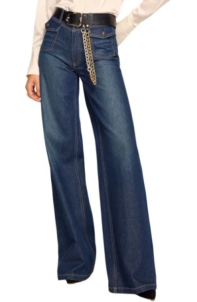 Ramy Brook Ciara High Waist Bootcut Jeans In Blue
