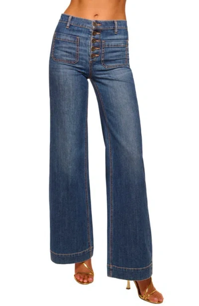 RAMY BROOK RAMY BROOK CINDY EXPOSED-BUTTON FLY WIDE LEG JEANS