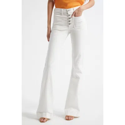 Ramy Brook Cindy Exposed-button Fly Wide Leg Jeans In White