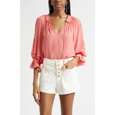 Ramy Brook Cindy High Waist Denim Shorts In Pink