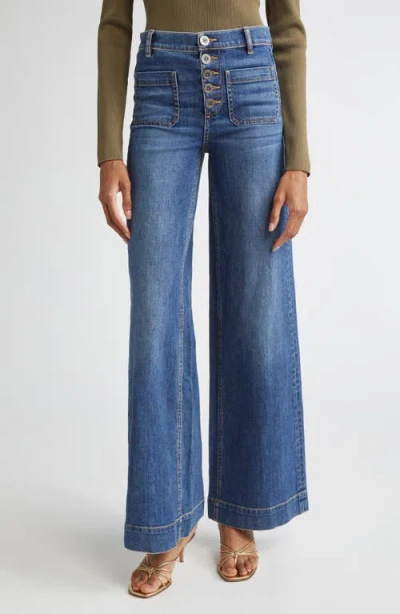 Ramy Brook Cindy Patch Pocket Wide Leg Jeans In Blue