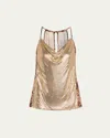 Ramy Brook Cintia Chainmail Tank Top In Leopard Chainmail