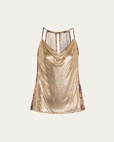 Ramy Brook Cintia Chainmail Tank Top In Leopard Chainmail