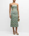 RAMY BROOK CLARE CHEVRON JACQUARD CUTOUT STRAPLESS DRESS