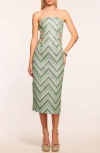 Ramy Brook Clare Cutout Midi Dress In Laguna Blue Lurex Tile Jacquar