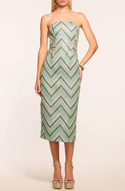 Ramy Brook Clare Cutout Midi Dress In Laguna Blue Lurex Tile Jacquar